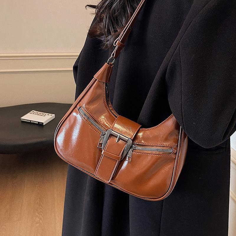 Buckled Faux Leather Shoulder Bag product image