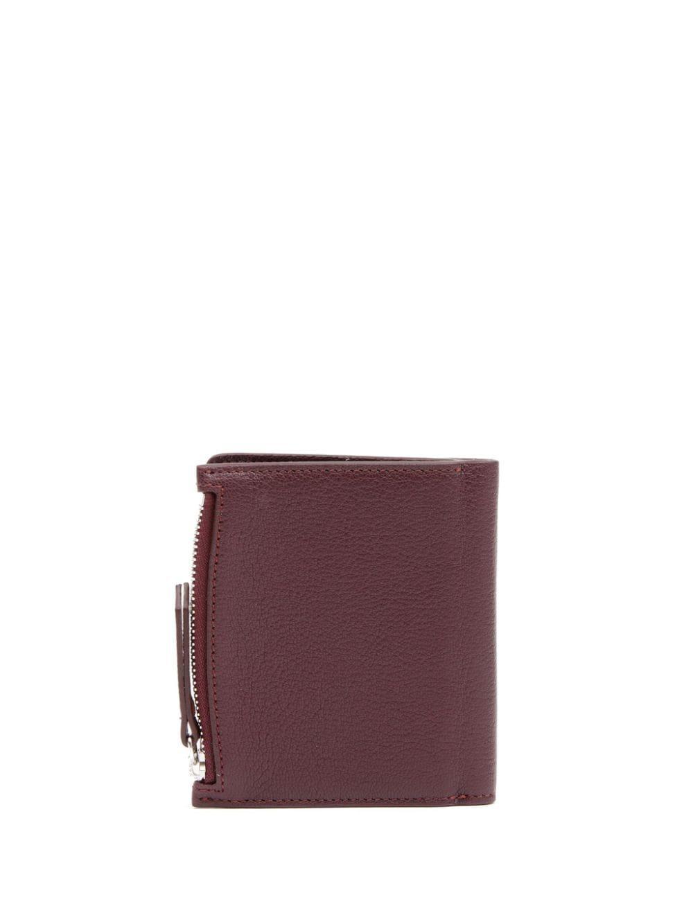 Four-stitch Leather Wallet In Red Product Image