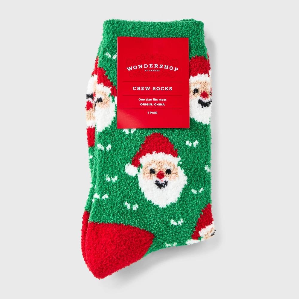 Womens Santa Cozy Crew Socks - Wondershop Red 4-10 Product Image