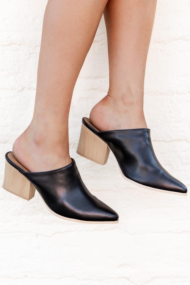 Madison Black Pointed Toe Heeled Mules Product Image