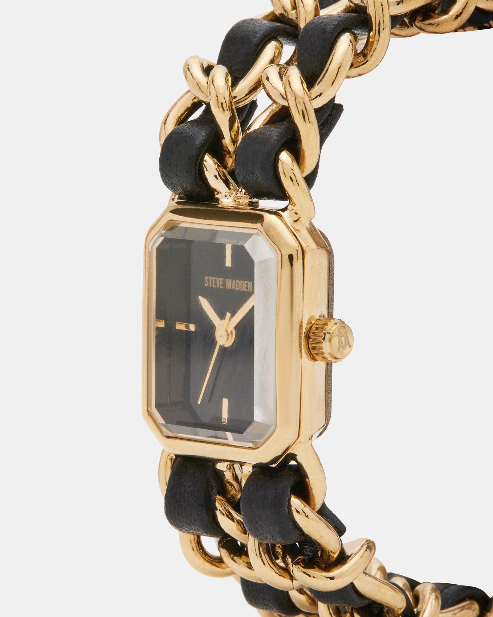 WOVEN CHAIN WATCH BLACK Female Product Image