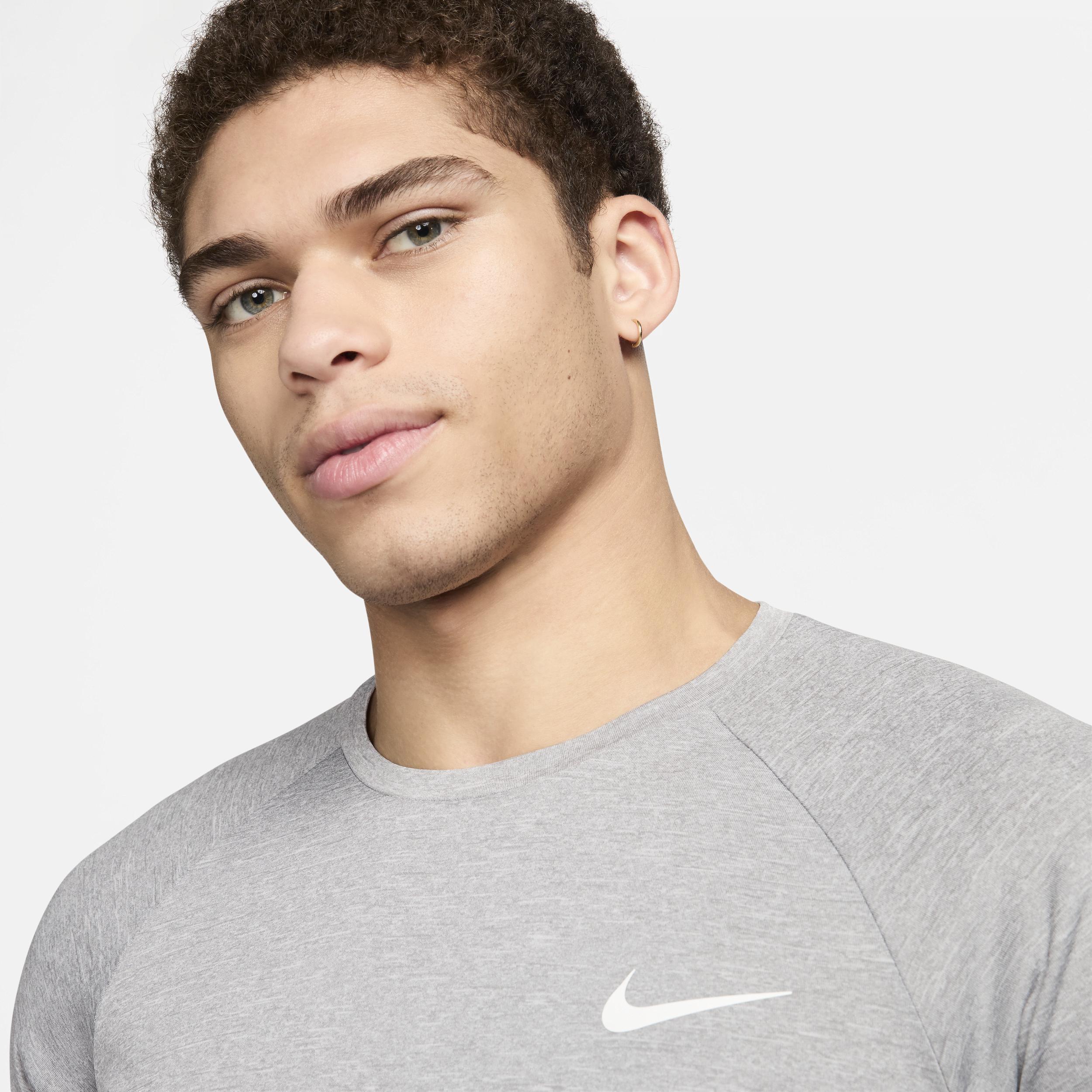 Nike Men's Heathered Short-Sleeve Hydroguard Swim Shirt Product Image