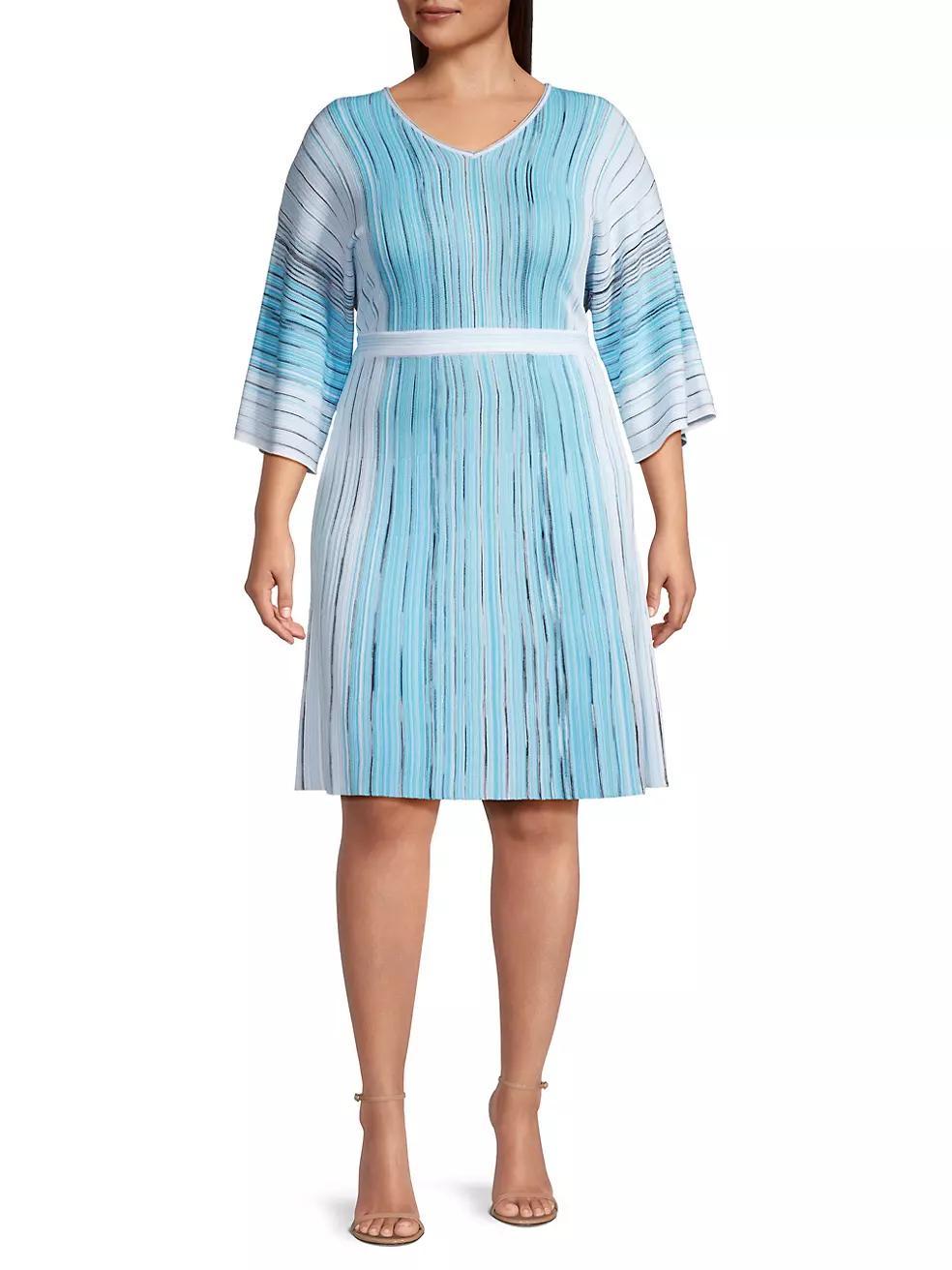 Striped Knit Midi-Dress Product Image