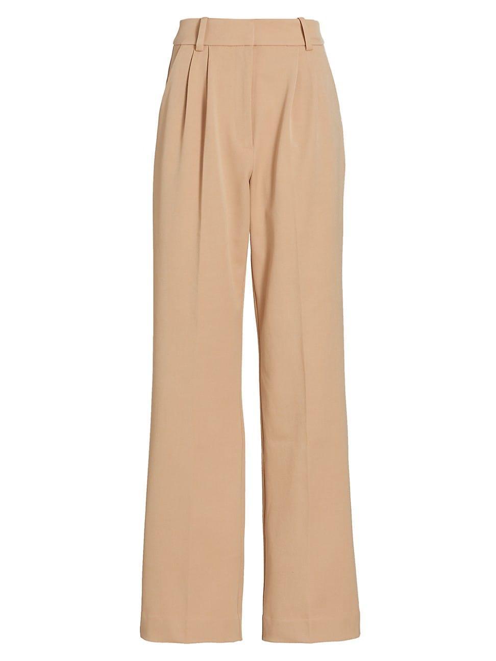 Womens Pleated Wide-Leg Pants product image