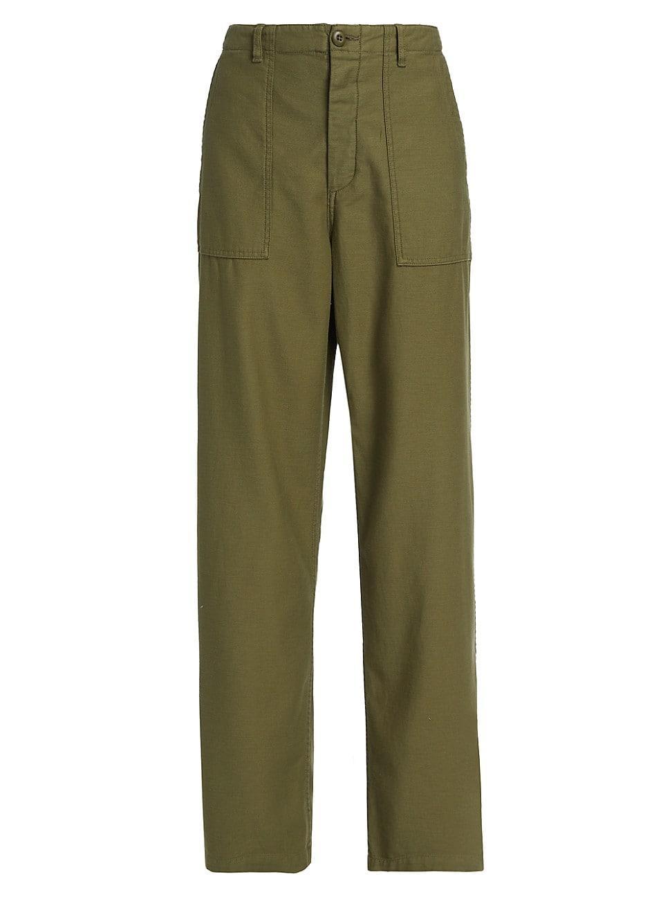 Womens Cotton Wide-Leg Cargo Pants Product Image