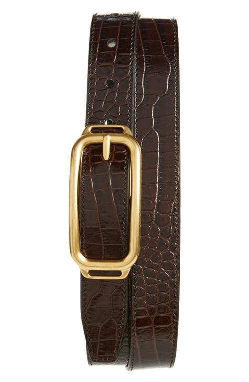 TOM FORD Stadium Buckle Croc Embossed Patent Leather Belt Product Image