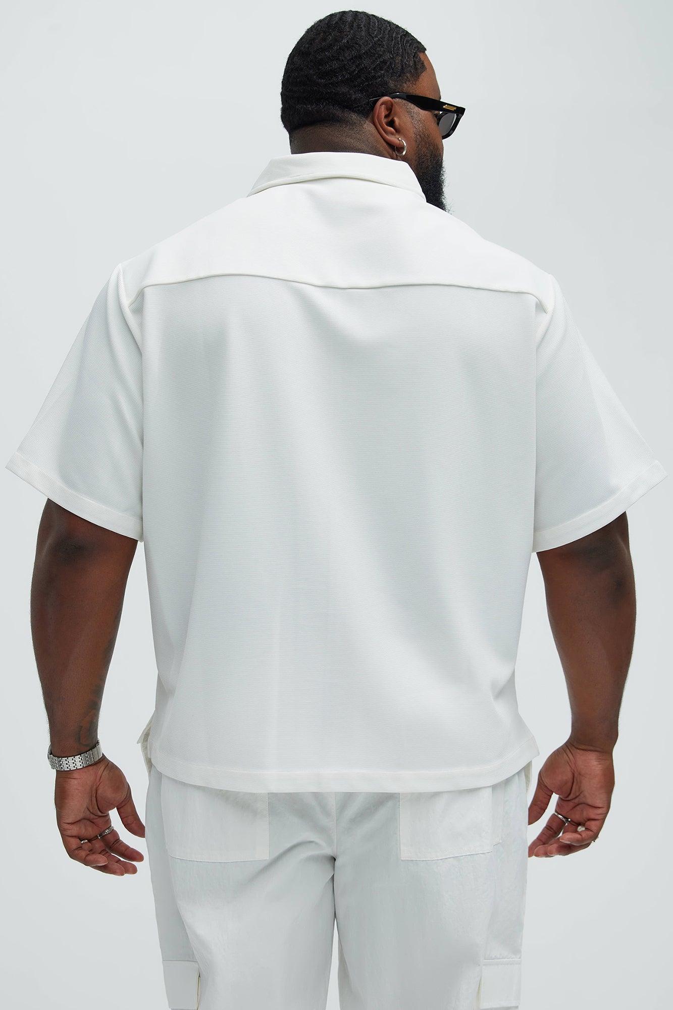 Frazer Textured Knit Shirt - White Product Image