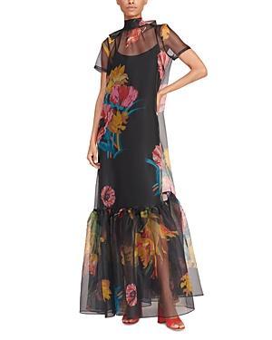 STAUD Calluna Floral Ruffle Hem Organza Gown Product Image