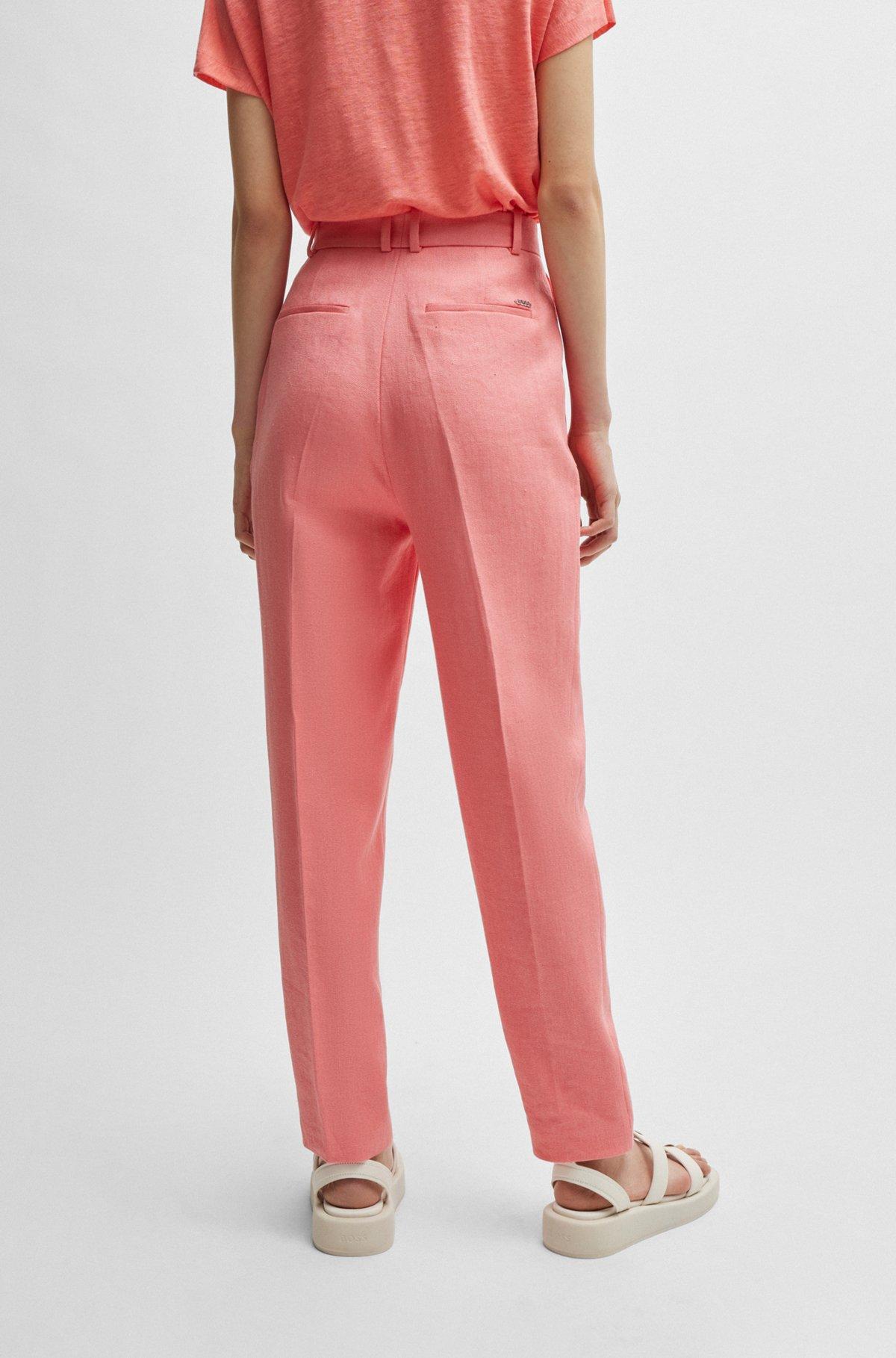 Tapered-fit trousers in linen-blend twill Product Image