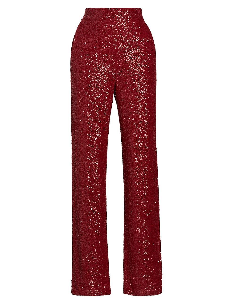 Susana Monaco Sequin High Waist Wide Leg Pants Product Image