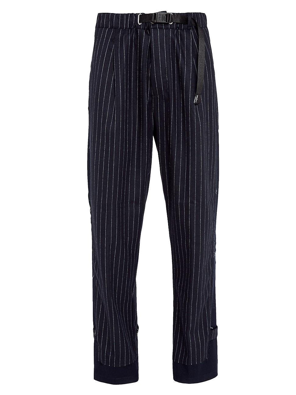 Mens Pinstriped Mid-Rise Pants product image