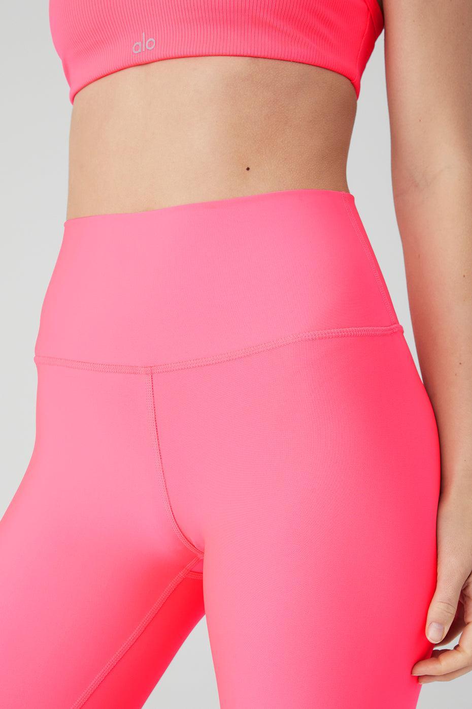 High-Waist Airlift Legging - Fluorescent Pink Coral Female Product Image