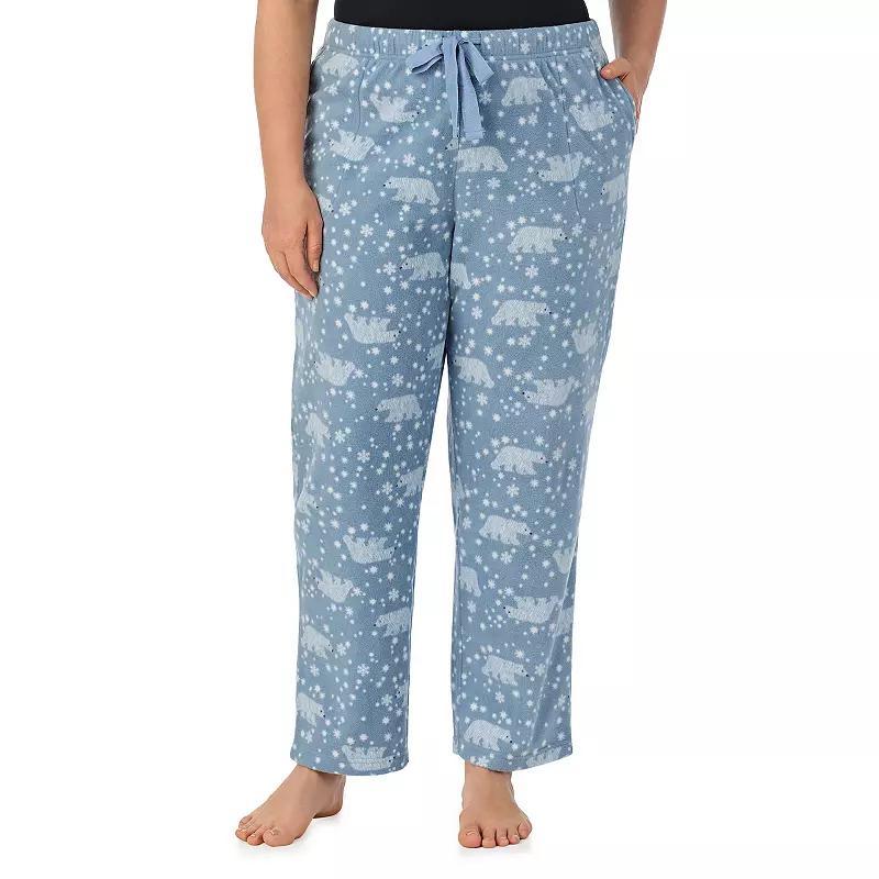 Plus Size Cuddl Duds Minky Fleece Open Leg Pajama Pants, Womens Product Image