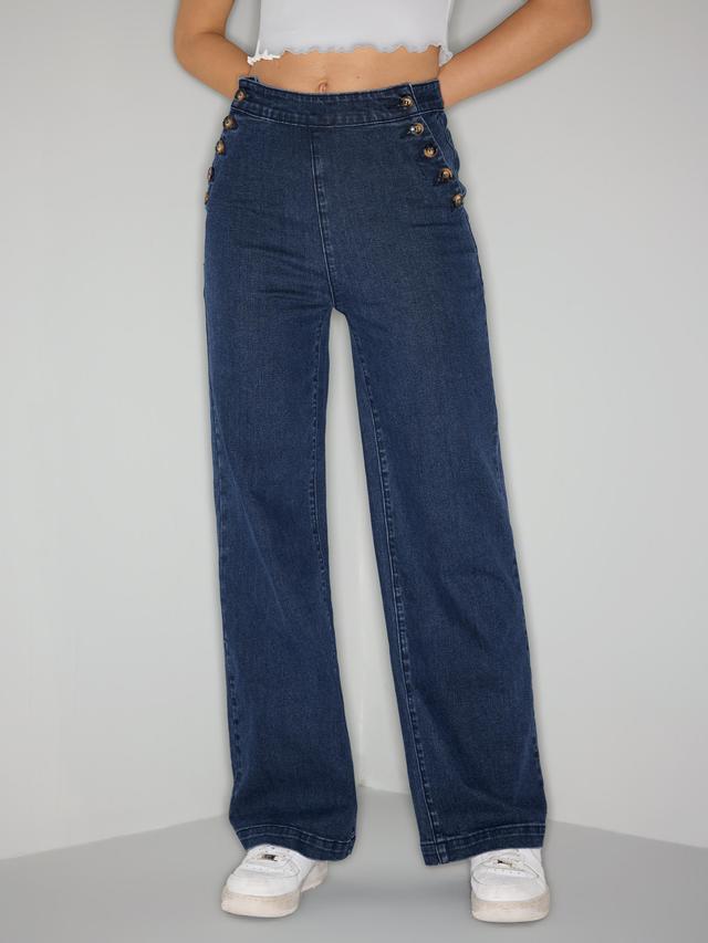 High Waist Wide Leg Jeans Product Image