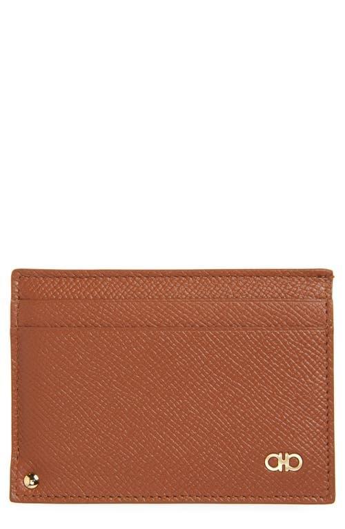 FERRAGAMO Leather Card Case In New Cognac Product Image