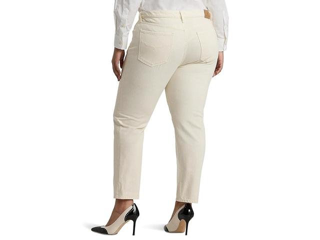 LAUREN Ralph Lauren Plus-Size Relaxed Tapered Ankle Jeans (Mascarpone Cream Wash) Women's Jeans Product Image