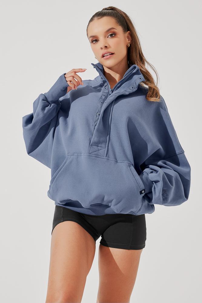 Ooey Gooey Half Zip Sweater - Almond Milk Product Image