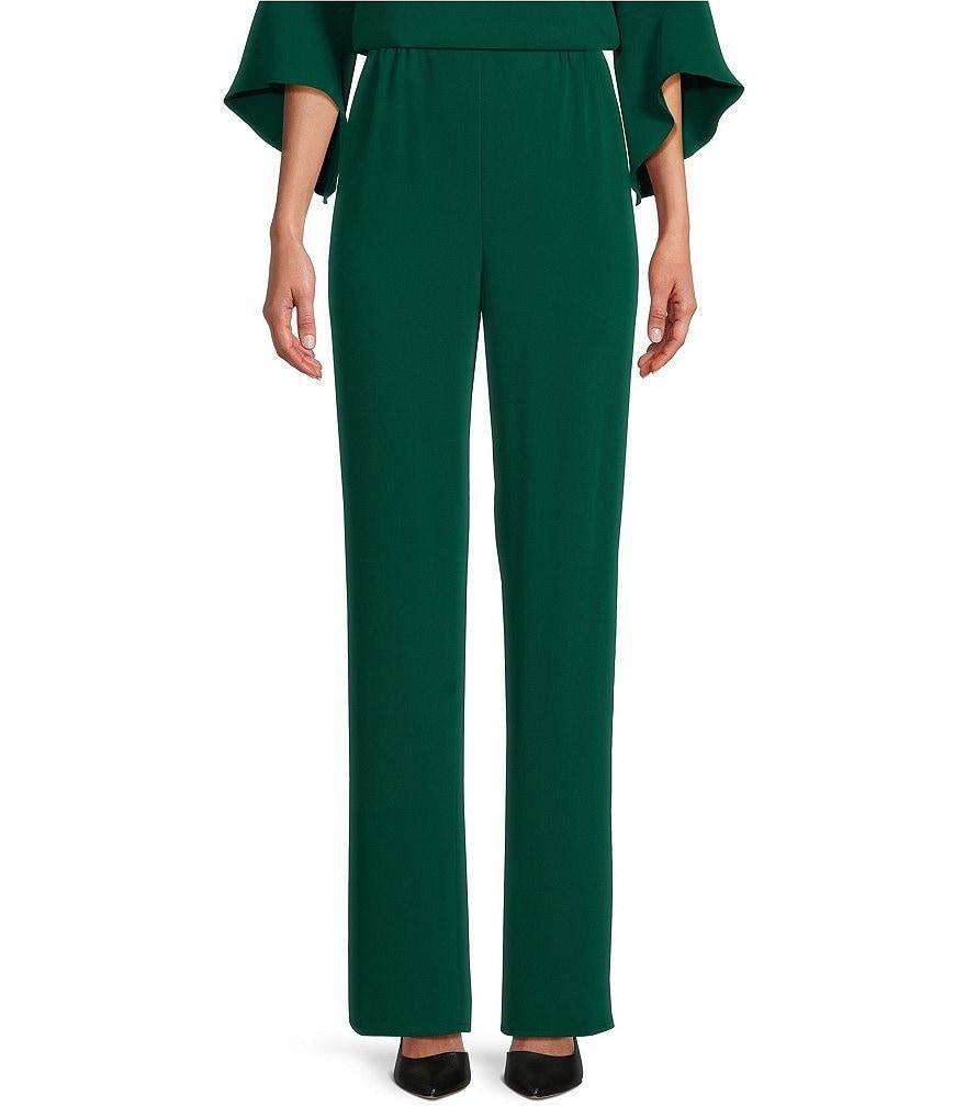 Caroline Rose Matte Crepe Pull-On Straight Leg Pants Product Image