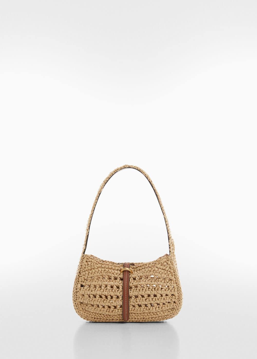 Natural fiber shoulder bag - Women | MANGO USA Product Image