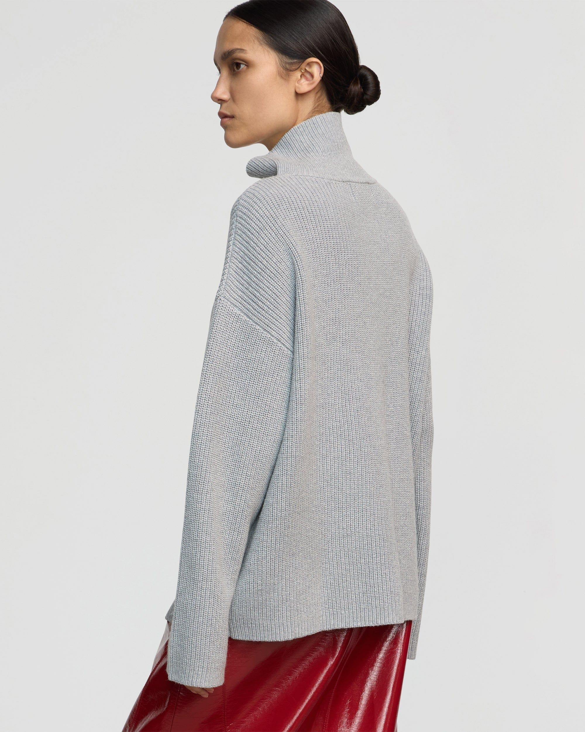 Daria Wrap-Neck Organic Cotton-Wool Sweater Product Image