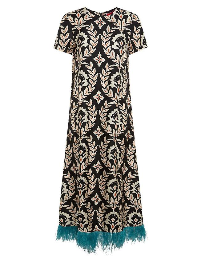 Womens Edition 35 Feather-Embellished Swing Maxi Dress Product Image