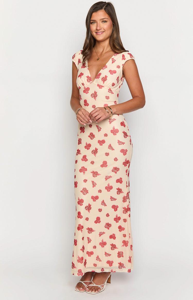 Cali Red Floral Maxi Dress Product Image