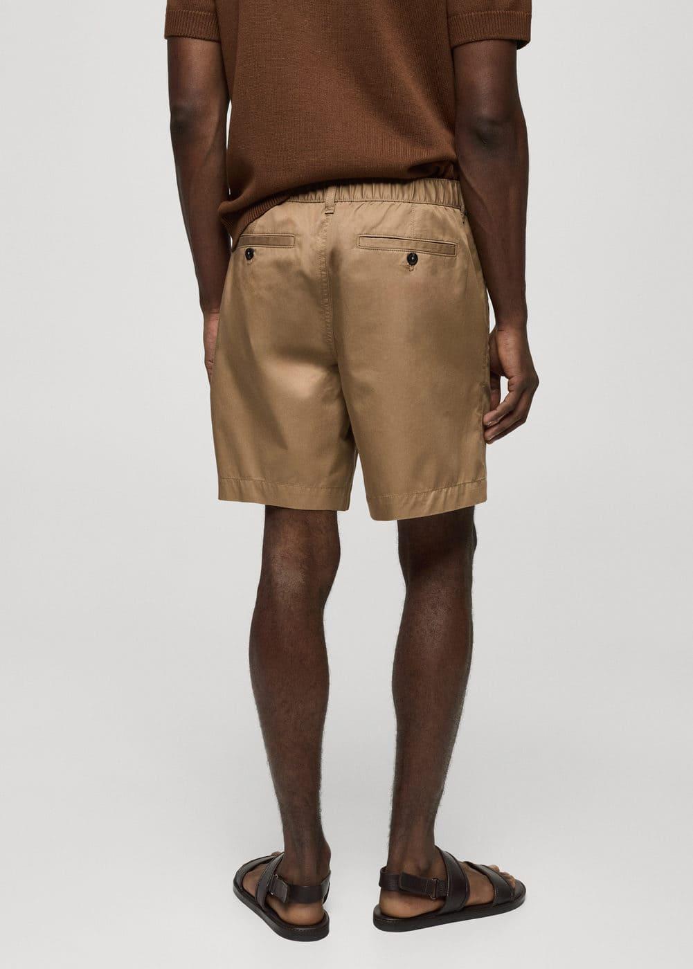 MANGO MAN - 100% cotton drawstring Bermuda shorts beigeMen Product Image