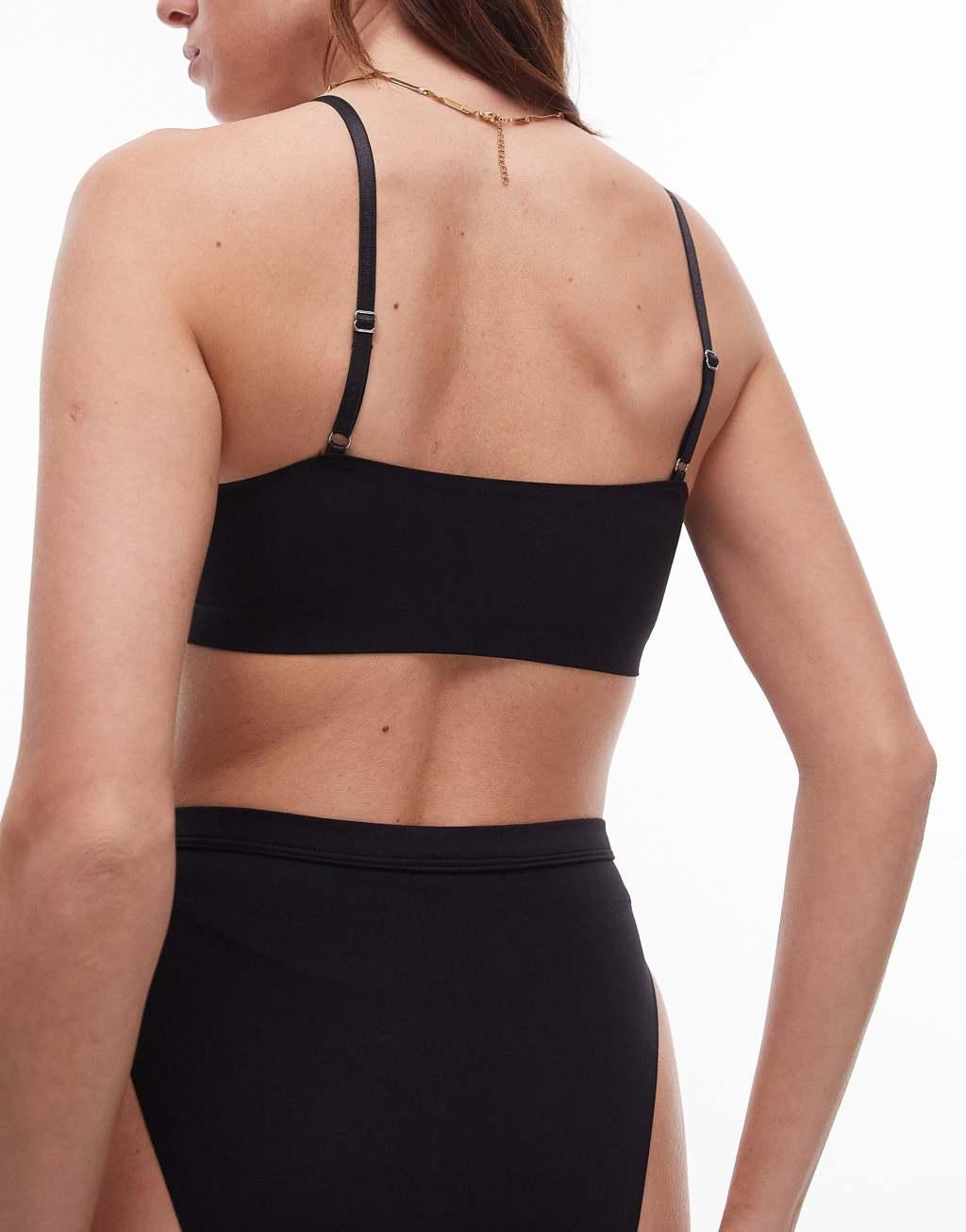 Topshop super soft bralette in black Product Image