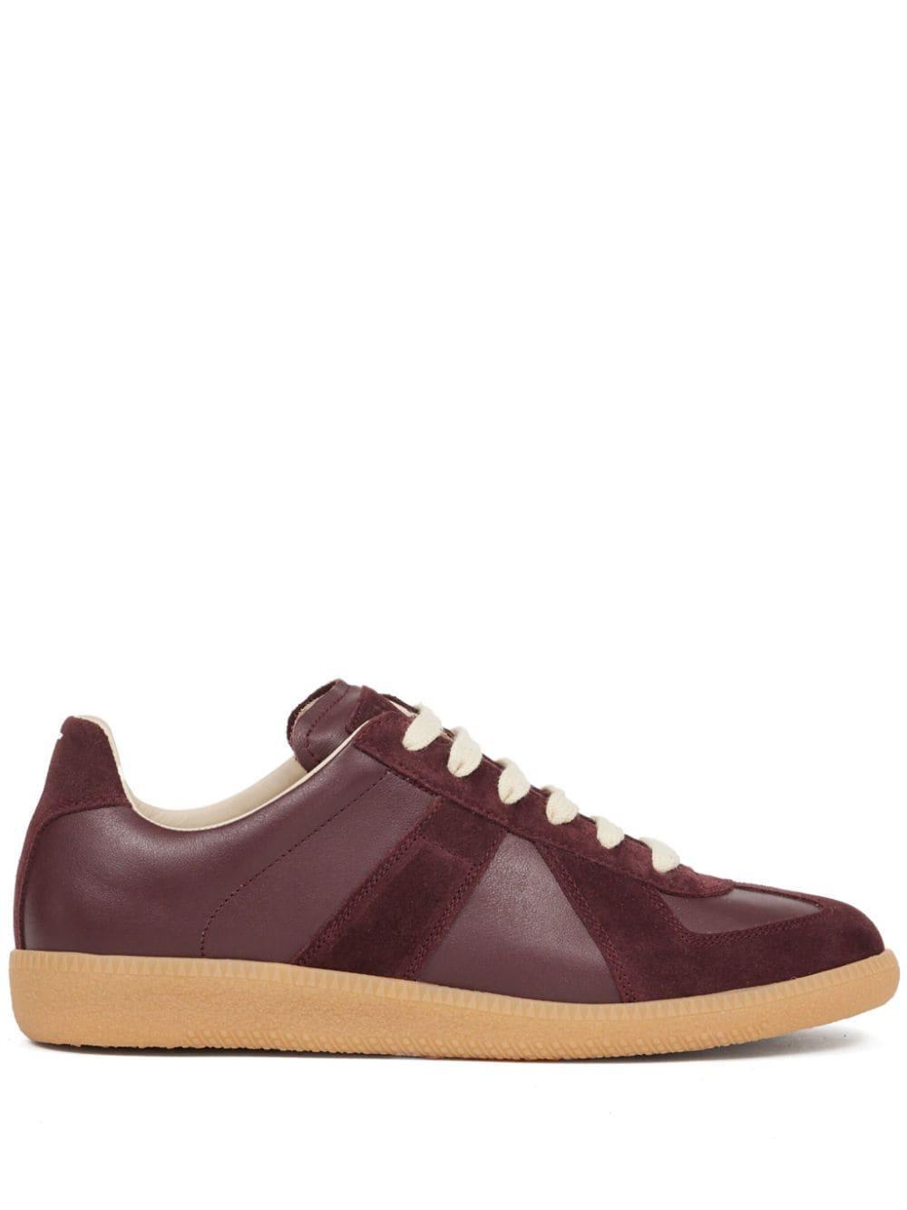 Replica Leather Sneakers In Marrón Product Image