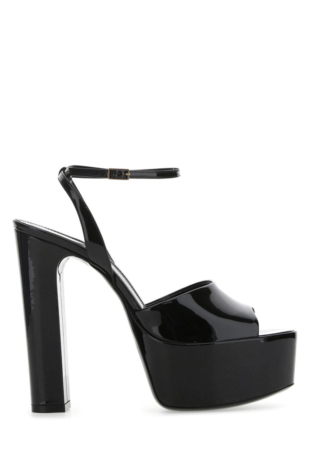 95mm Jodie Leather Platform Sandals In Black Product Image