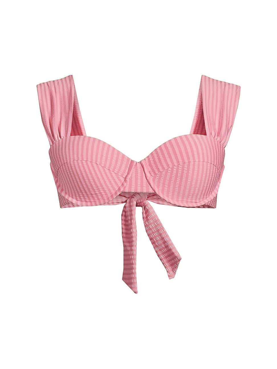 Womens Audrey Seersucker Bikini Top Product Image