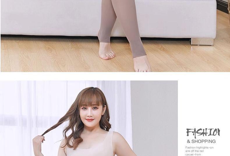 Plus Size Fleece Lined Plain Shaping Tights / Leggings Product Image