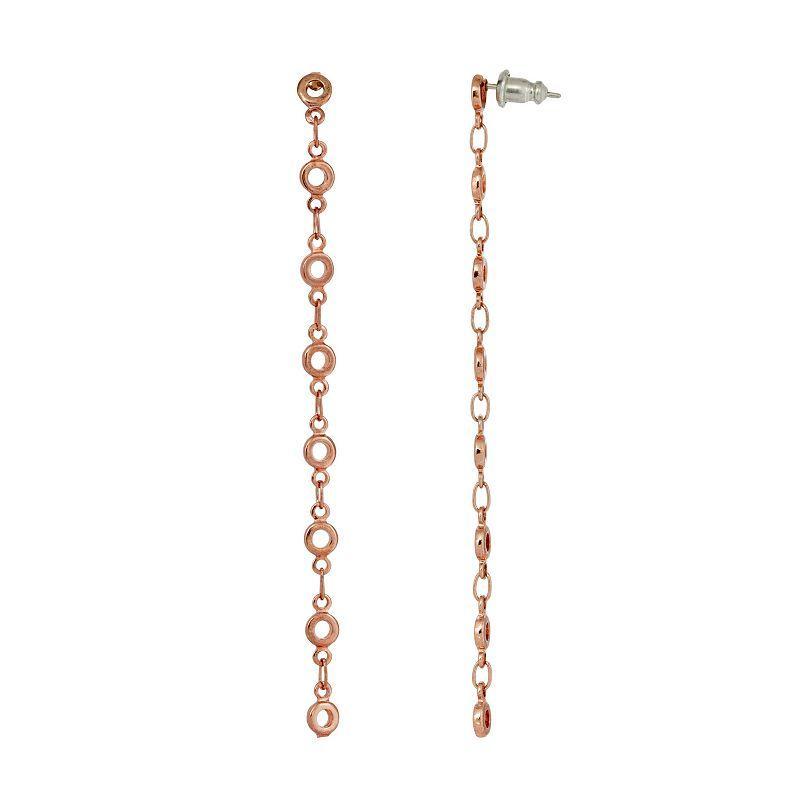 1928 Gold Tone Linear Chain Earrings, Womens, Pink Product Image