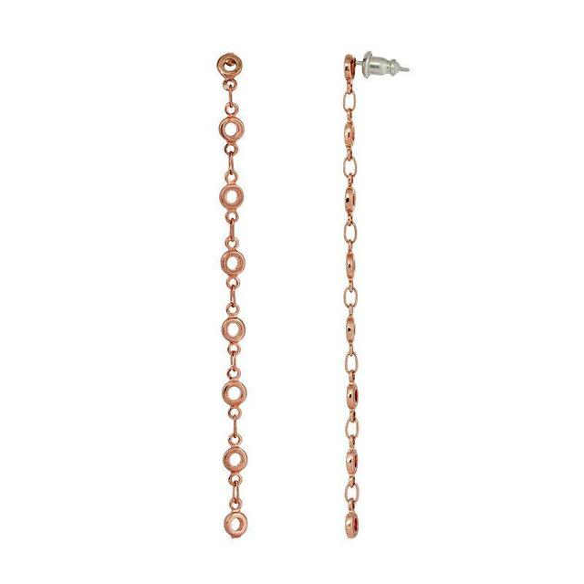 1928 Gold Tone Linear Chain Earrings, Womens, Rose Gold Tone Product Image