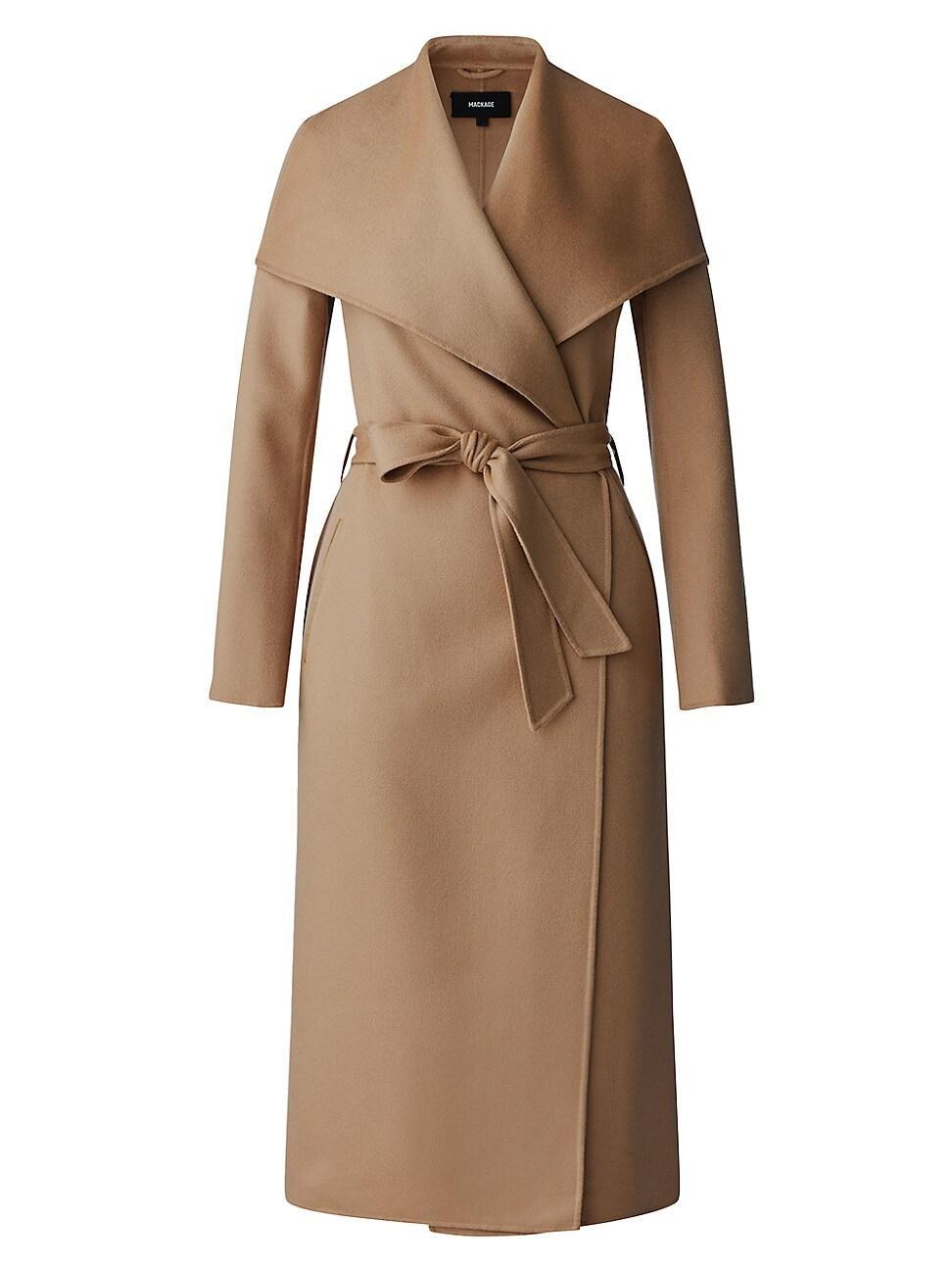 Womens Belted Light Wool Coat Product Image