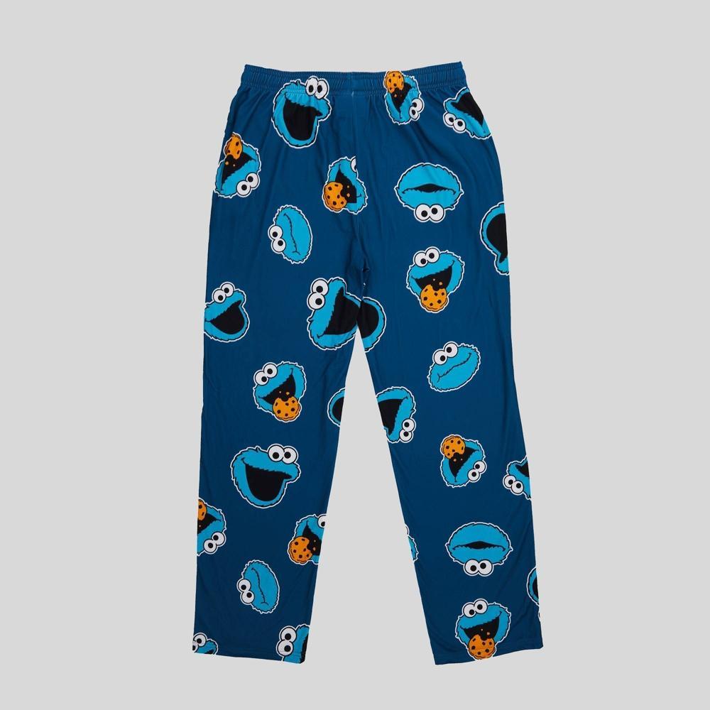 Mens Sesame Street Cookie Monster Knit Pajama Pants - Blue Product Image