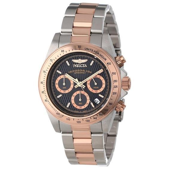 Men's Invicta Speedway Chronograph Two-Tone Watch with Black Dial (Model: 6932) Product Image