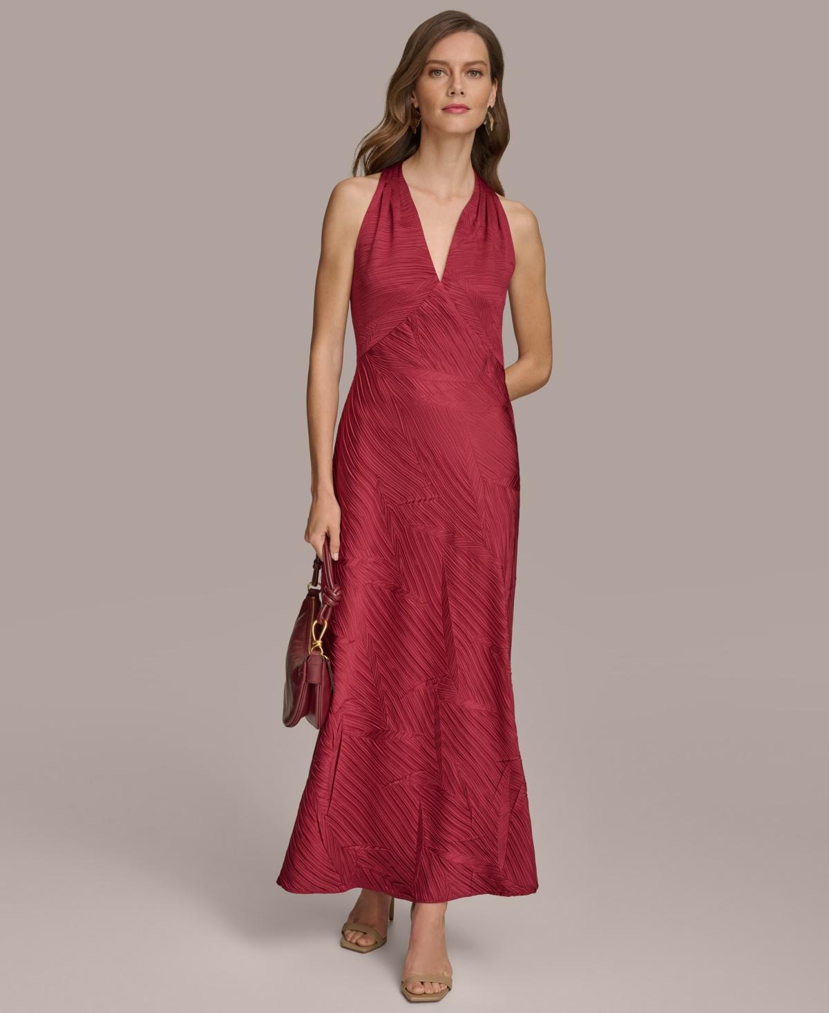 Donna Karan Womens V-Neck Sleeveless Gown Product Image