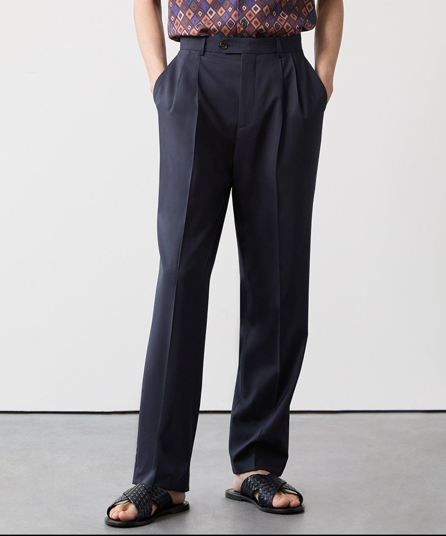 Italian Tropical Wool Wythe Trouser in Navy Product Image