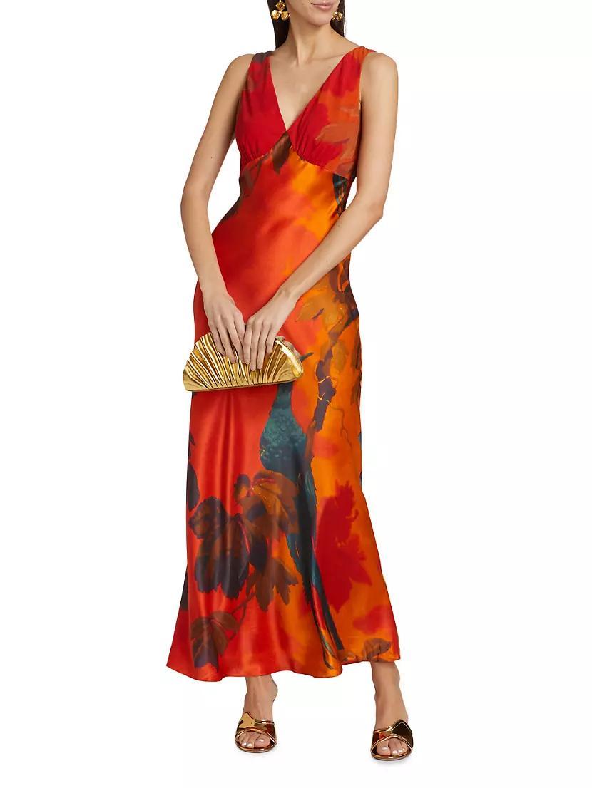 Lush Silk & Mesh V-Neck Slipdress Product Image