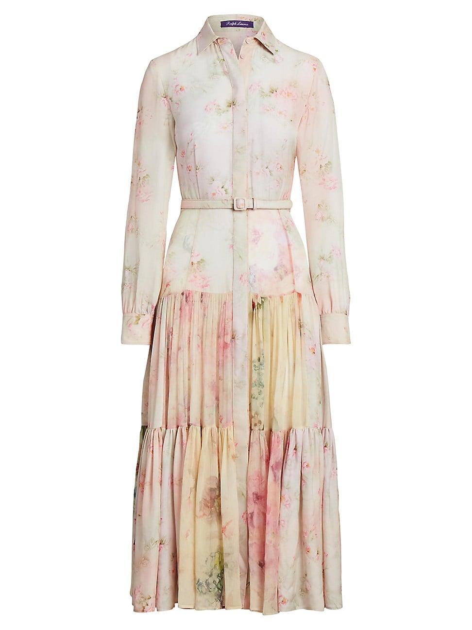 Womens Ellasandra Floral Silk Shirtdress Product Image