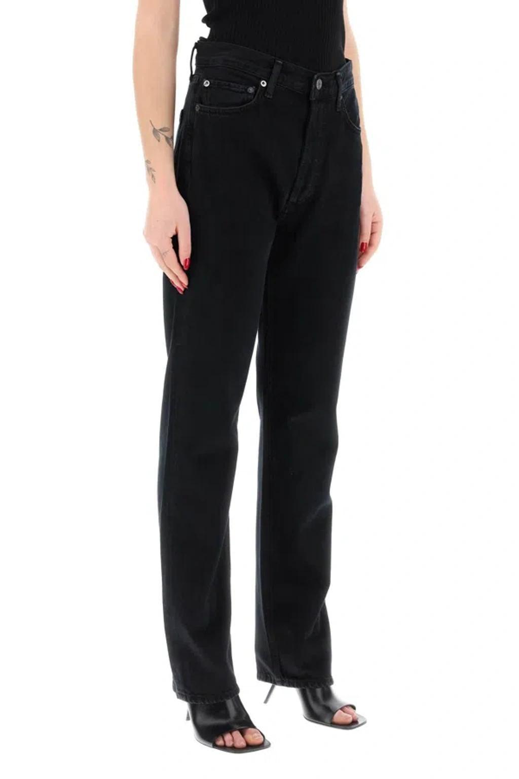 Jeans Straight A Vita Alta '90's Pinch Waist' In Black Product Image