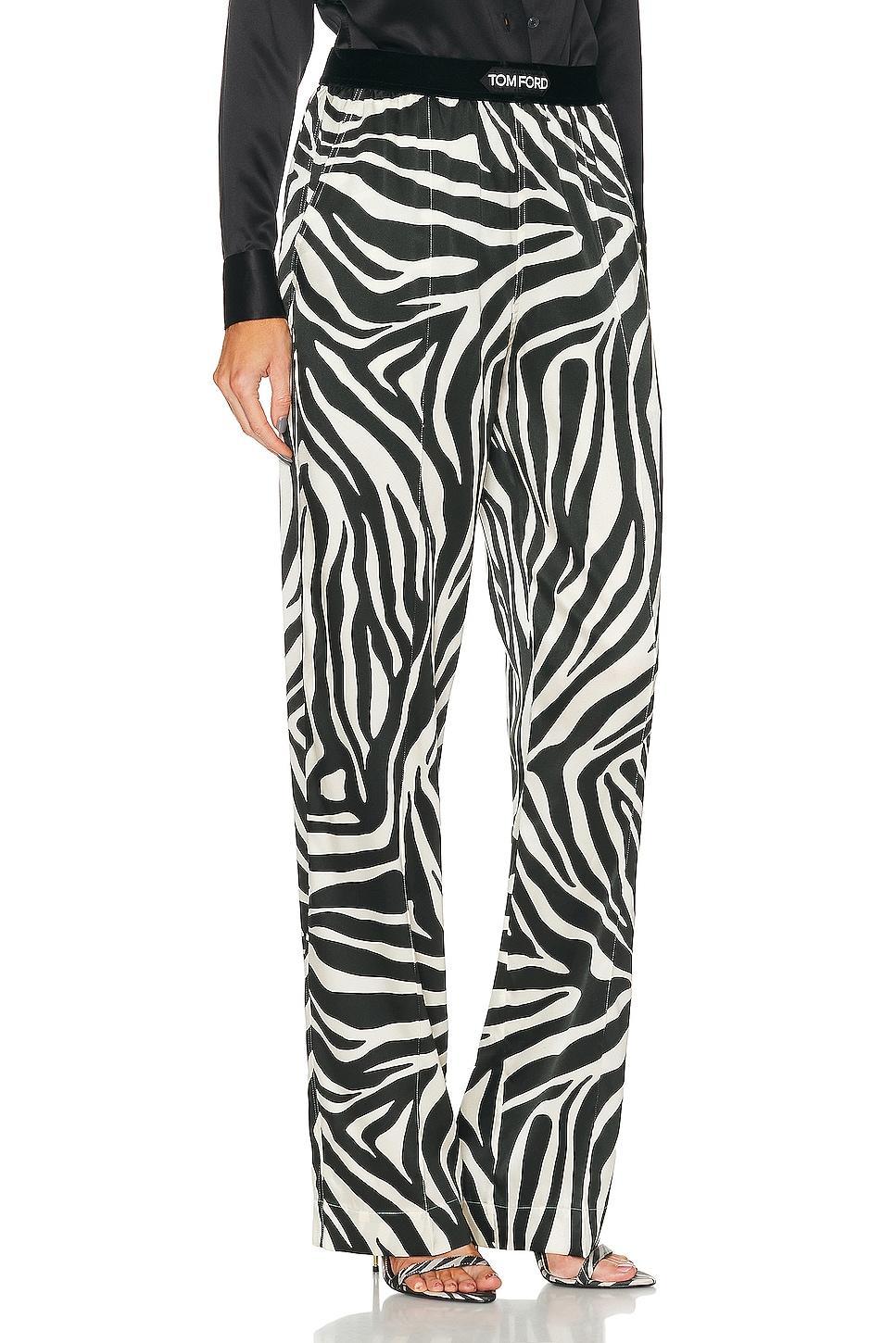 TOM FORD Zebra Print PJ Pant in Black,White Product Image