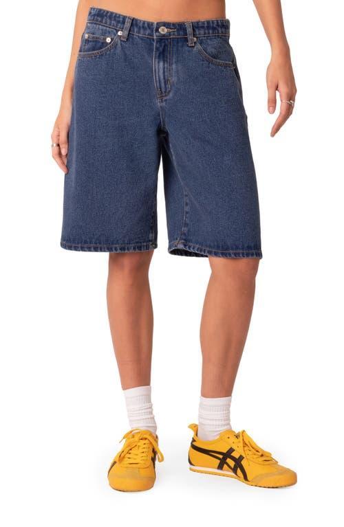 EDIKTED Oversize Low Rise Denim Bermuda Shorts Product Image