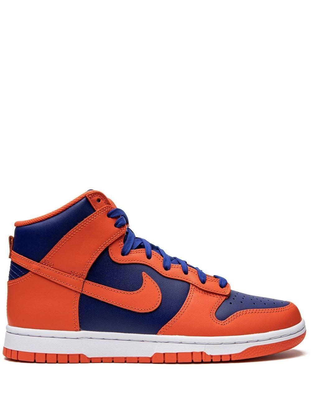 Dunk Hi Retro Sneakers In Orange/deep Royal Blue Product Image