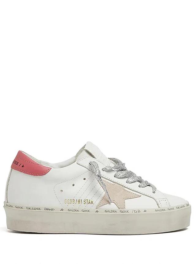 GOLDEN GOOSE Deluxe Brand Woman White Leather Hi Star Sneakers Product Image