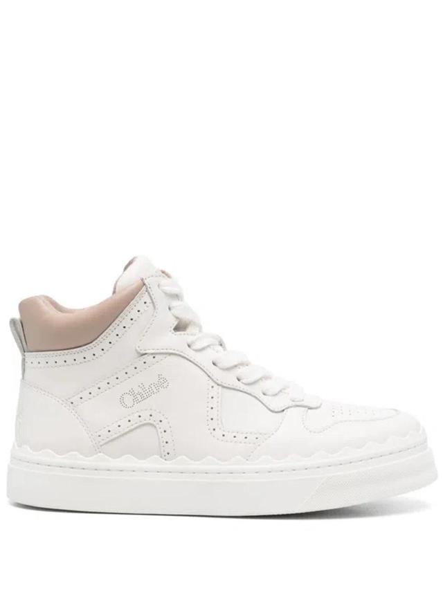 White Lauren Sneakers In 6j4 Light Nude Product Image