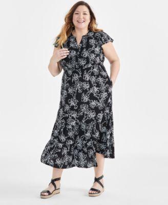 Plus Size Ruffle Tiered Dress, Created for Macy's  Product Image