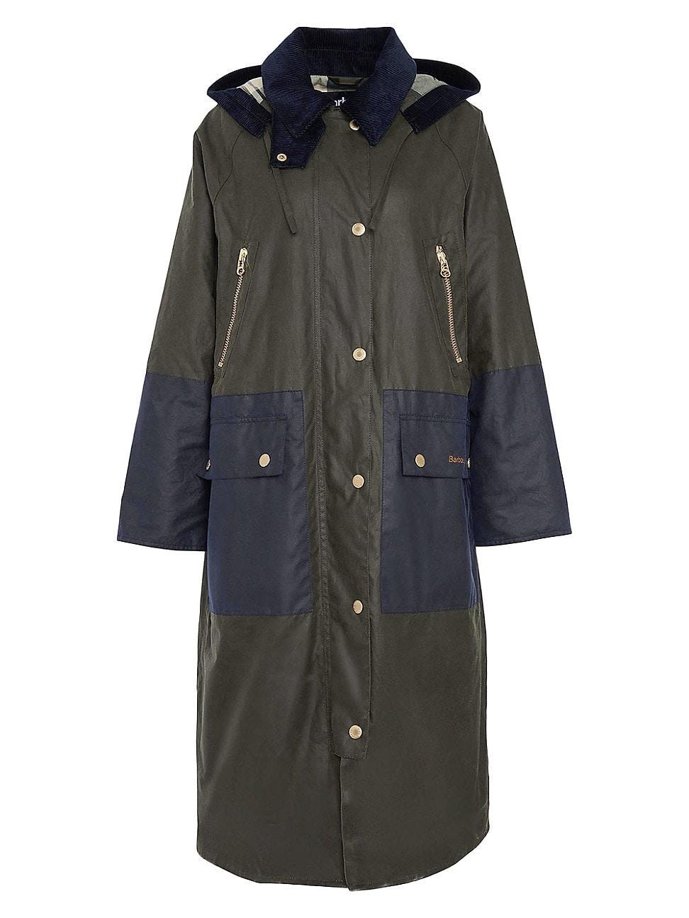 Womens Carolyn Waxed Cotton Long Coat Product Image