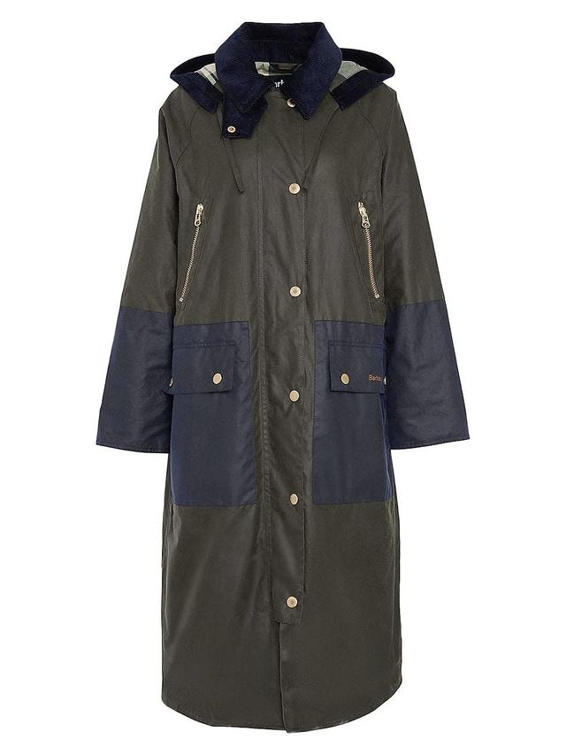 Womens Carolyn Waxed Cotton Long Coat Product Image